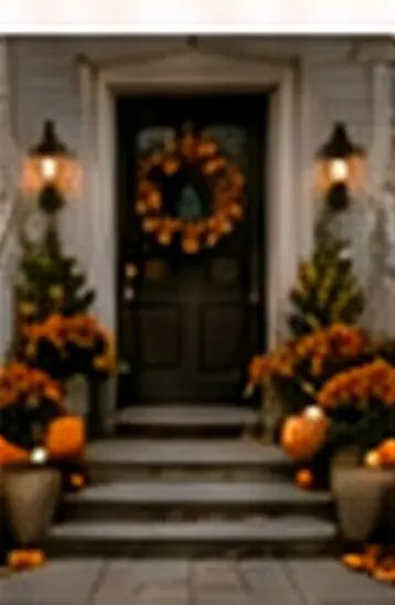 Classic front steps with holiday decor preview