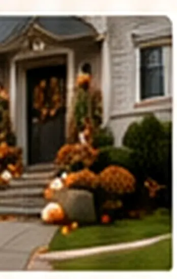 Long driveway approach with holiday decor preview